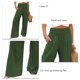 thumbnail image 4 of Pantalones de pierna ancha para mujer, pantalones elásticos de cintura alta, color puro, informales, para citas diarias, playa, verde, XL, 4 of 5