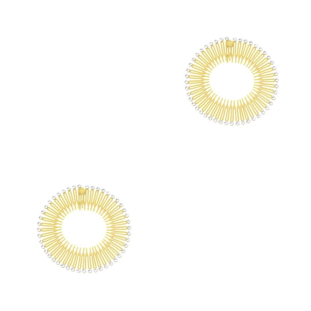 Vogacara Peine elástico de enclavamiento de circulares completos Peines flexibles Titular de la diadema Diadema Accesorio de Amarillo 2piezas