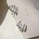 thumbnail image 3 of 2pairs Shiny Crystal Claw Earrings Cuff For Women Needle Ear Piercing Studs, 3 of 4