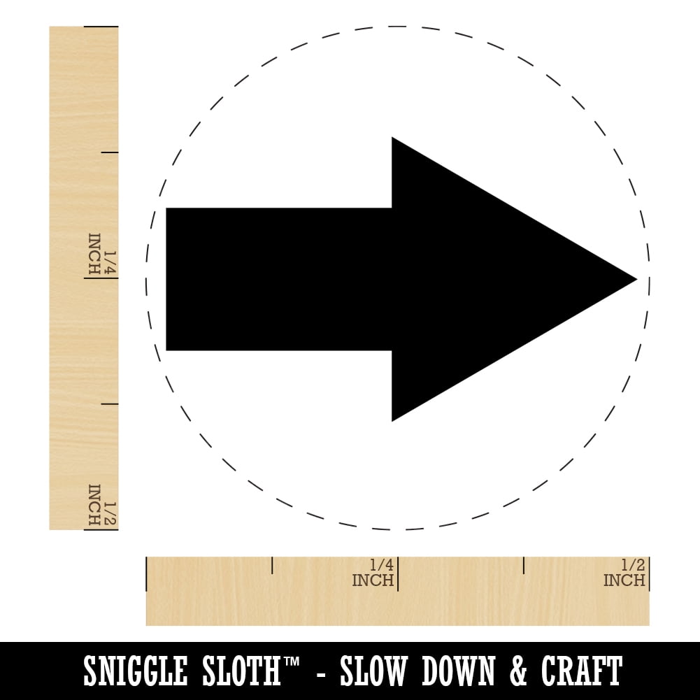 Arrow Solid Self-Inking Rubber Stamp Ink Stamper - Brown Ink - Mini 1/2 Inch