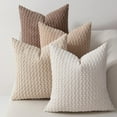 thumbnail image 7 of 4-Piece Sofa Pillow Cover Set 20x20/18x18 inches, Soft Neutral Color Decorative Cushion Covers, Bohemian Corduroy Square Modern Pillowcases, Suitable for Sofa Living Room Bedding, 7 of 7