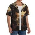 thumbnail image 2 of Kdxio Men's Hawaiian Shirt for Men Short Sleeve Shirt Romantic Flower Lion Couple Summer Casual Holiday Beach Button Down T-Shirts, 2 of 5