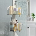 thumbnail image 4 of Bath Bliss Adjustable Rust Proof Aluminum 2 Tier Glass Door Shower Caddy - 11.4"x 27.2"x 5.1", 4 of 7