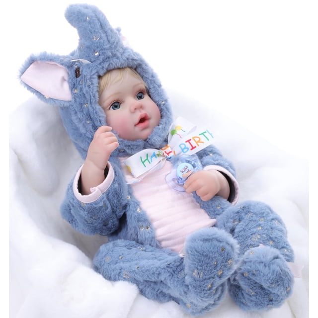 Muñeca Reborn Baby Doldeyiy 51 cm Cabello Rubio con Conjunto