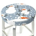 thumbnail image 3 of Fotbe Happy Snowmen Snowfall Stool Covers Round,Waterproof Round Bar Stool Covers Bar Chair Covers Washable Stool Cushion Slipcover for 12-14 Inch Chair-12 inch, 3 of 7