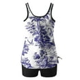 thumbnail image 4 of Lolmot Bikinis pour Femmes, Mode Dames Multicolore Rétro Imprimé Fleur Feuille Maillot de Bain Deux Pièces, 4 of 6