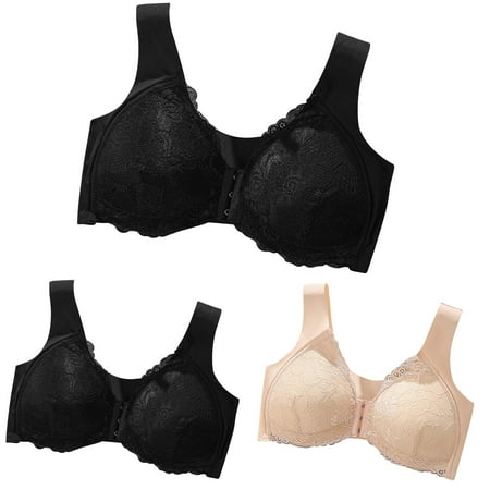 Womens Wireless Bra  Sujetador inalámbrico para mujer  Women Sexy Lingerie Comfortable U-shaped Back Four Rows Of Buttons Gathered Together Without Steel Rings Three-Dimensional Cup Underwear Bra