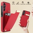 thumbnail image 6 of Feishell for Samsung Galaxy A14 5G 6.6 inch Back Wallet Case with Back Accordion Folding Card Holder,Shockproof Premium PU Leather Button Card Slots Anti-Scratch Phone Case,Red, 6 of 6