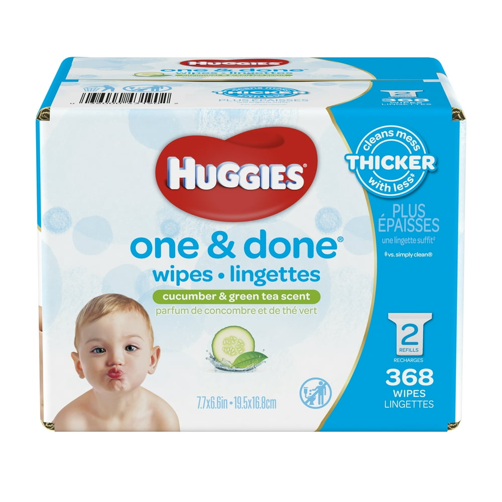 Huggies One &amp; Done Baby Wipes, Scented Refills (368 count