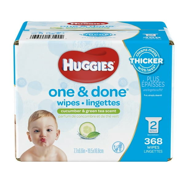 Huggies One & Done Baby Wipes, Scented Refills (368 count) Walmart