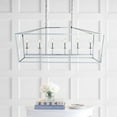 thumbnail image 6 of JONATHAN Y Pagoda 49" 6-Light Classic Traditional Metal Linear Cage Lantern LED Pendant, Chrome, 6 of 9