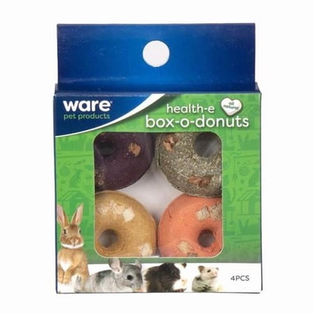 Ware Manufacturing 102317 Health-E Box Donut Small Animal Toy - 4 Piece