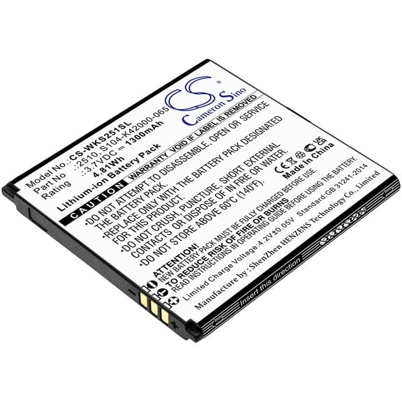 Replacement Battery for WIKO Sunny 2,V2510,2510,S104-K42000-065,1300mAh,Mobile Phone battery