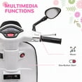 thumbnail image 5 of Kids Bikes Qaba Vespa Licensed Electric Motorcycle for Kids, 6V Toddler Motorcycle, Battery-Operated Motorbike for Kids with Music, FM Radio, Headlight, Single Button Start for 3-6 Years, White,Kids, 5 of 10