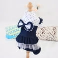 thumbnail image 3 of Pet Denim Dress with Cute Bow-Knot Vest Skirt Lace Tutu Summer Spring Clothes for Cats and Small Dogs, 3 of 8