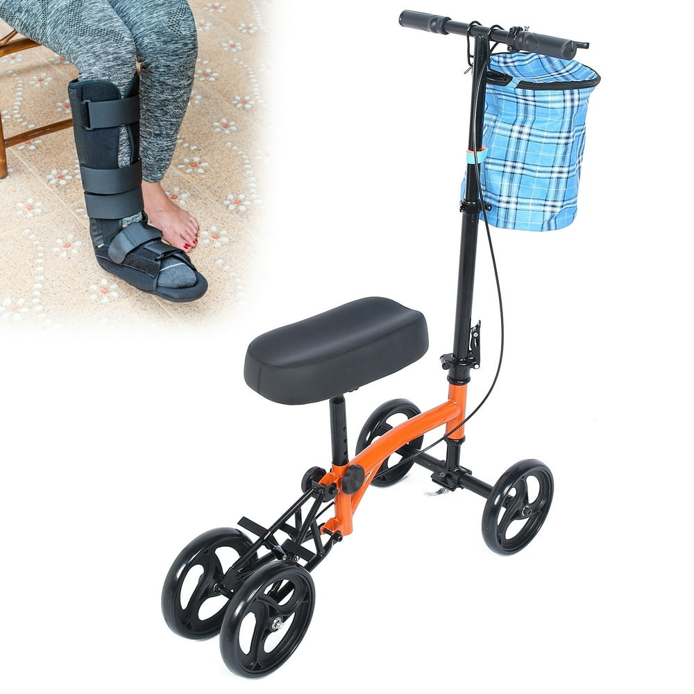 Zerodis Folding Knee Scooter,Steerable Knee Walker Scooter Knee Scooter