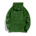 thumbnail image 5 of Momasggi Mens Fuzzy Sherpa Hoodies Funny Bear Ears Hooded Sweatshirts Soft Comfy Long Sleeve Pullover Tops Warm Fall Winter Fleece Hoodie with Pockets Green XL, 5 of 9