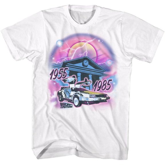 Back To The Future Airbrush White Adult T-Shirt 4Xl