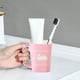 thumbnail image 1 of Taza de Baño, Enjuague Bucal de Plástico con Asa, Vaso, 7.5 x 7.5 x 10 cm, Base Antideslizante, Diseño Ligero para Cepillo de Dientes, Enjuague Bucal, Azul Cielo, 1 of 6