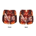thumbnail image 3 of Susaid Red Leaf Flame Fox Print Women's High Waisted Running Shorts Quick Dry Athletic Gym Track Workout Shorts Zip Pocket-X-Large, 3 of 7