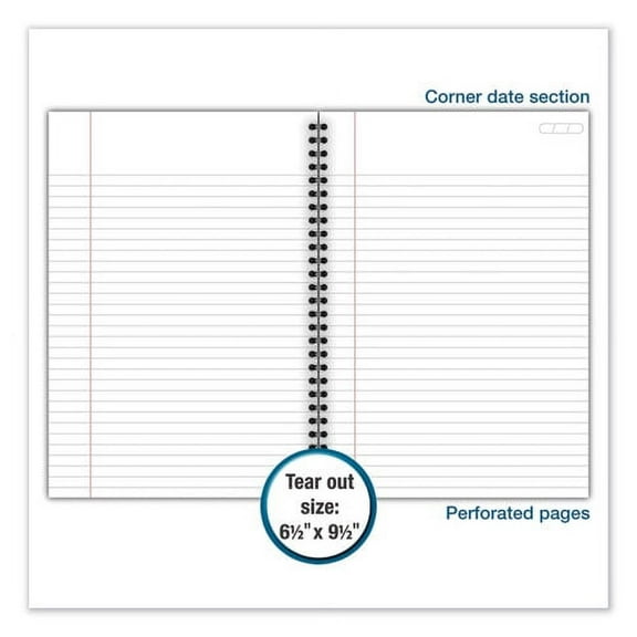 Cambridge Wirebound Business Notebook, 1 Subject, Wide/legal Rule, Black Linen Cover, 9.5 X 6.63, 80 Sheets | Order of 1 Each