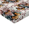 thumbnail image 4 of Ambesonne Butterfly Fitted Sheet, Monarch Wıngs Grunge Art, King Size, Rose Marigold, 4 of 5