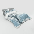 thumbnail image 3 of Winter Duvet Cover Set, Winter Season Theme a Tree Without Leaves in the Snowy Forest and Flying Birds, Bedding Set with Shams and Fitted Sheet, 3 Sizes, by Ambesonne, 3 of 3