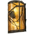 thumbnail image 3 of Meyda Tiffany 227983 Whispering Pines 2 Light 13" Tall Hand Crafted Wall Sconce - Bronze, 3 of 3