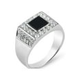 thumbnail image 2 of .09 ct Onyx and Cubic Zirconia Square Top Mens Ring in Sterling silver, 2 of 4