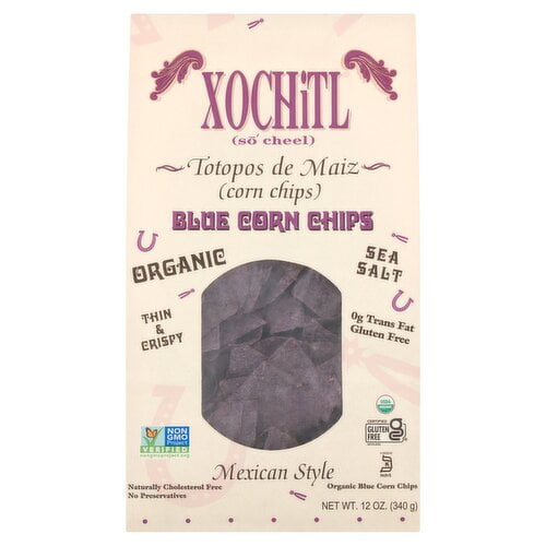 Xochitl Corn Chips Organic Mexican Style Blue Sea Salt