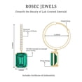 thumbnail image 6 of Rosec Jewels Certified Lab Grown Emerald Drop Earrings for Women (4.6 Carat, AAAA Quality) - Emerald Hoop Earrings with Diamond, 18K Yellow Gold, 6 of 7