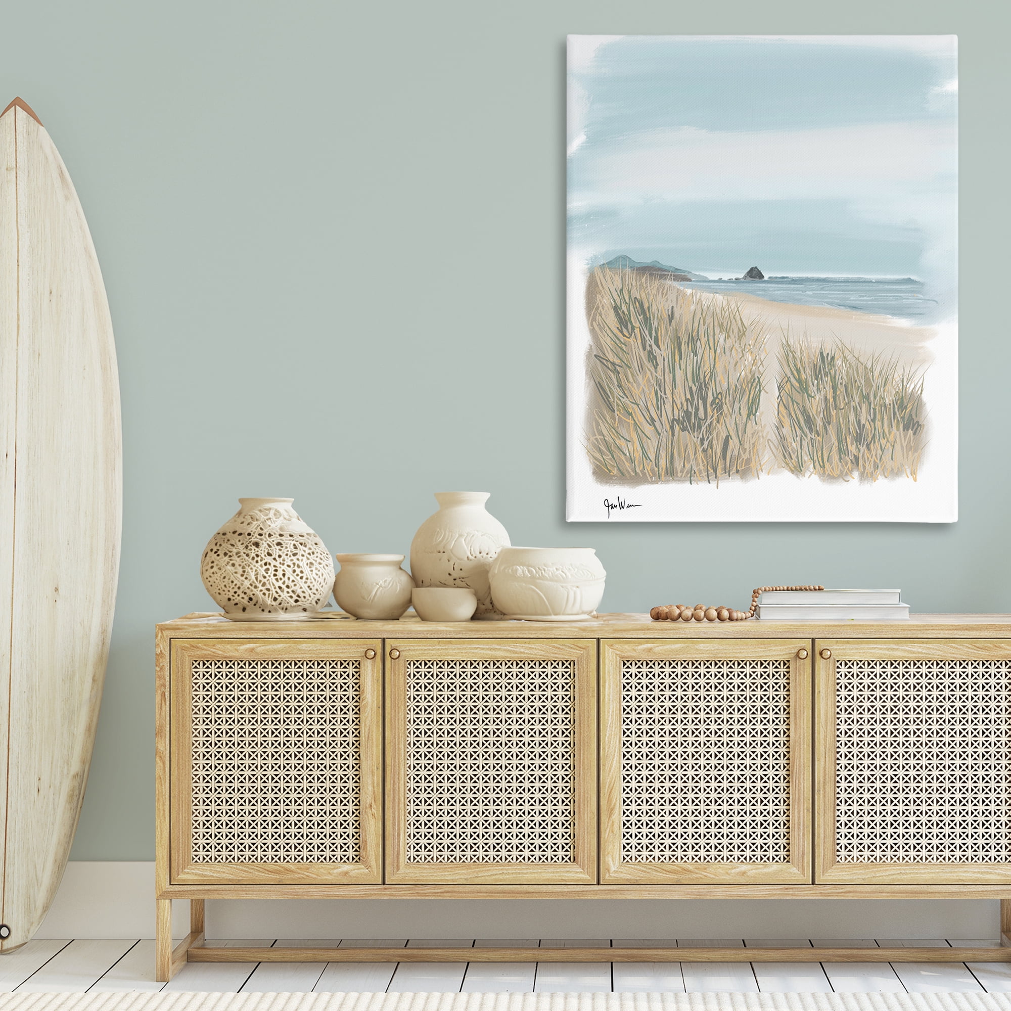 Stupell Industries Path To Calm Beach Landscape & Nature Painting Wrapped Canvas Art Print Wall Art, 36 x 48