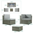 thumbnail image 2 of Dextrus 5 Piece Outdoor Patio Set, Wicker Sectional Sofas Rattan Conversation Set with Cushions, Pillows and Coffee Table, 2 of 6