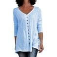 thumbnail image 1 of Femmes Manches Longues V Cou Bouton Cardigan Couleur Unie Haut, 1 of 2