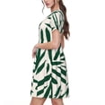 thumbnail image 2 of Honeii Palm Branch With Leaves Print Women’s Short Sleeve Dress, Comfortable Casual Dress, Soft Polyester Spandex Blend, Stylish Everyday Wear for Summer, Perfect for Travel and Vacation, 2 of 6