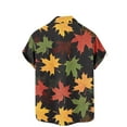 thumbnail image 5 of Donemore Men's Fashion Orange Maple Leaf Festival Print Short Sleeve Button-Up Cardigan Shirt Casual Business Style Fall Outfit Multi-Color Trendy Design Comfortable Versatile Men's Clothing, 5 of 5