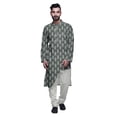 thumbnail image 1 of Atasi Designer Kurta Set For Boys Printed Long Kurta Pajama Summer Clothing, 1 of 4