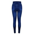 thumbnail image 6 of Gvmfive Women's Leggings Fake Denim Print High Waist Jeggings Pants, 6 of 8