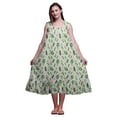 thumbnail image 1 of Bimba Gris Pâle Feuilles Feuille Mi-Mollet Vêtement de Nuit Femme Coton Imprimé Sans Manches Robe de Nuit Maxi XXX-Large, 1 of 6