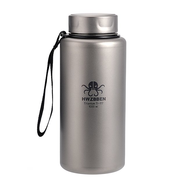 Pava Botella de agua deportiva de titanio 1000 ml ultraligera a prueba de fugas para acampar al aire libre senderismo