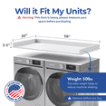 thumbnail image 2 of OfficeSimpli Washer Dryer Countertop w Non-Slip Pads, Made in USA, Laundry Room Wood Topper, Washer Dryer Cover for Top, Laundry Guard, Laundry Countertop, Laminate Finish, (Glacier White), Large, 2 of 8