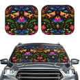 thumbnail image 2 of Disketp 2 Piece Mexican Flower Traditional1 Pattern Windshield Sunshades,Folding Windshield Sun Shade For Car Suv Trucks Sedan,Blocks Uv Rays Sun Visor Protector-Medium, 2 of 7