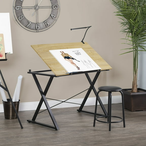 Studio Designs Axiom Metal and Laminate Art, Drawing, Drafting Table with Adjustable Top