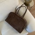 thumbnail image 3 of Bolso para Axila Tipo Almohada Ante Sintético Retro Invierno Otoño Mujer (Café), 3 of 9