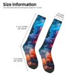 thumbnail image 2 of Goofa Modern Art Red And Blue Colors Pattern Adult Stockings, Color-Block Knee High Socks, Comfortable and Breathable, Soft and Stretchable, Sports, and Decoration, 2 of 6