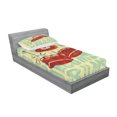thumbnail image 2 of Ambesonne Vintage Fitted Sheet & Pillow Sham Set, Groovy Rock Music Vibe, Twinxl, Red Yellow, 2 of 2