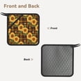thumbnail image 2 of Sikiie Yellow Black Plaid Sunflower Pot Holders Kitchen Insulation Mats Heat Resistant Pot-Holder Oven Anti-Scald Pads for Cooking Baking, 7.1*7.1inch, 2 of 8