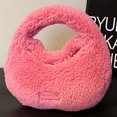 thumbnail image 3 of Bolso de bola de masa para mujer bolso de mano de felpa informal bolso cruzado peludo bolso para citas de invierno, 3 of 9