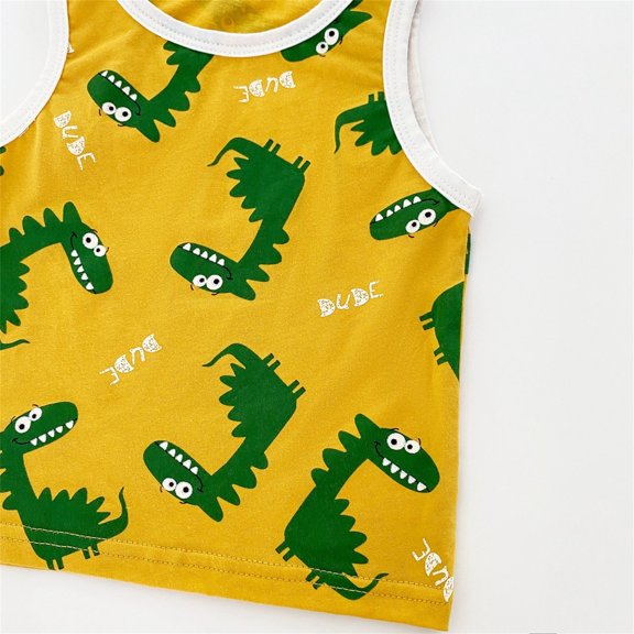 Vedolay Boys' Short Set Boys' T-Shirt and Shorts Set for Toddler and Little Kids,Yellow 6-12 Months