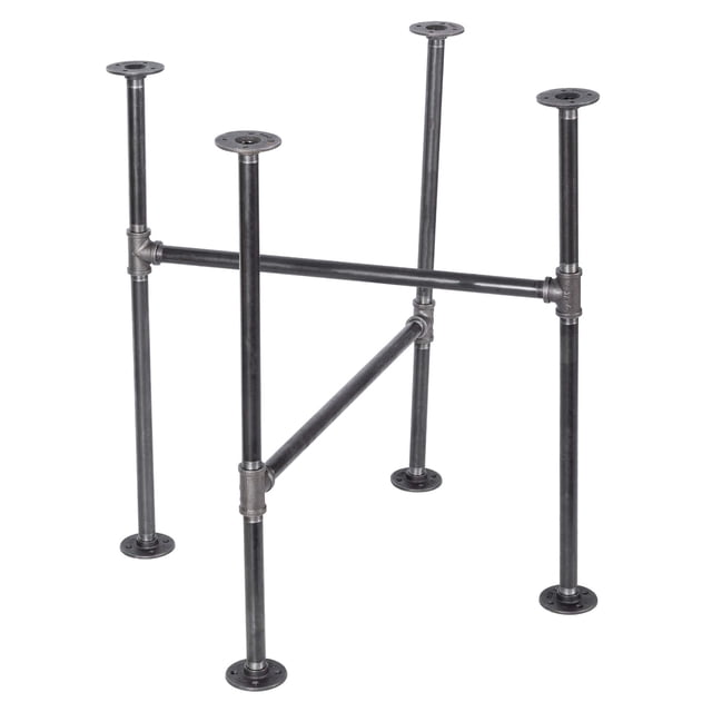 Pipe DÉCOR Industrial Table Rustic Pipe Kitchen Metal Frame 3/4 Inch Pipe Base 30" Height Sturdy Simple Table Base for Home Office, Basement, Study, Solitaire Design